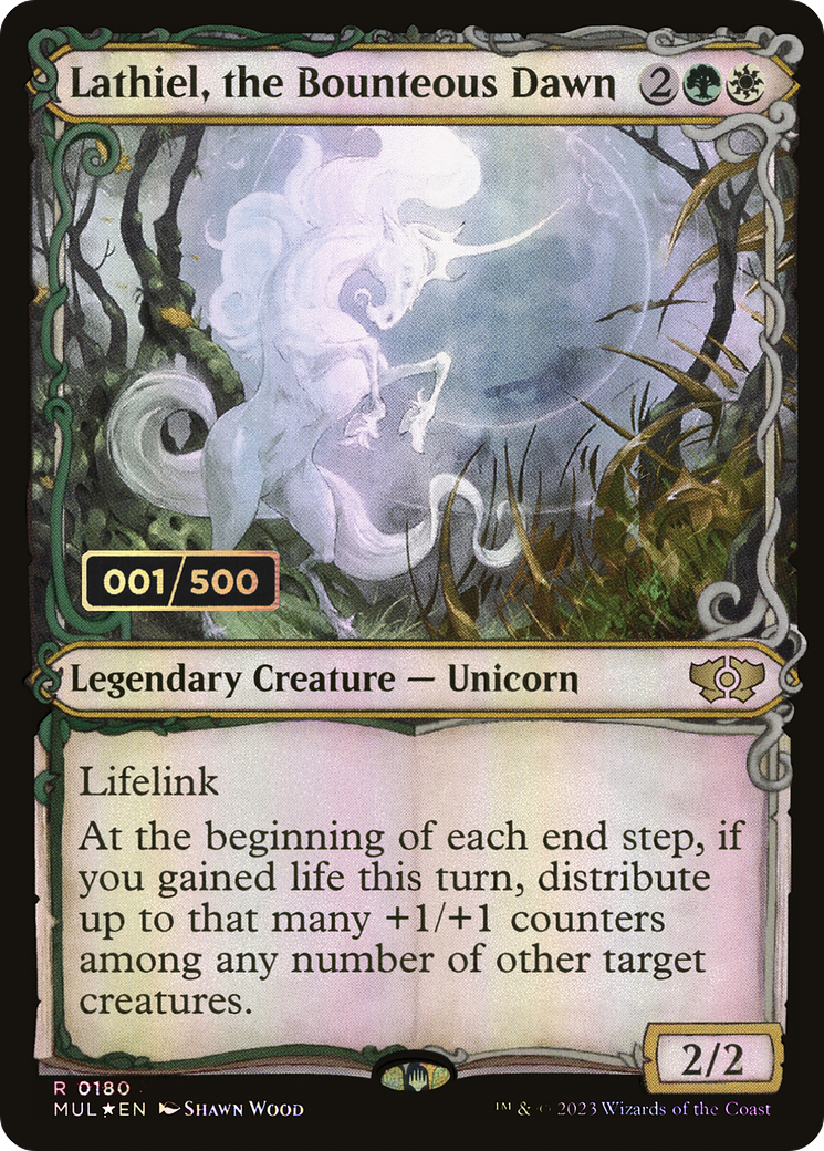Image of Lathiel, the Bounteous Dawn (Serial Numbered) (MUL-180) - Multiverse Legends: (Showcase) Foil
