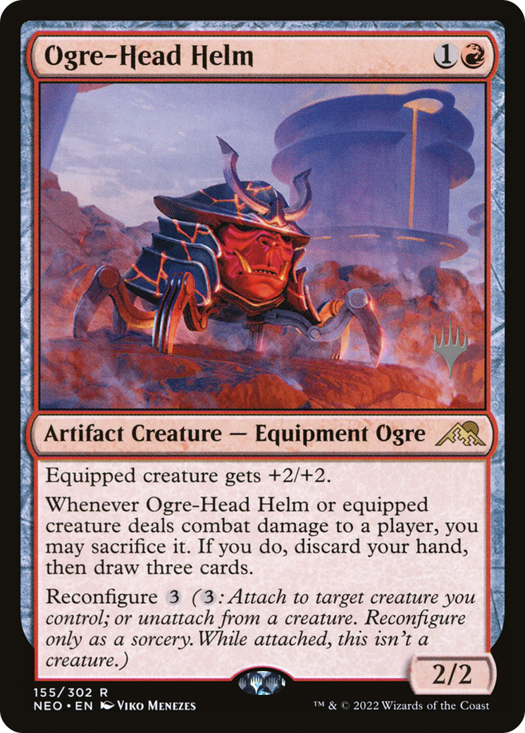 Image of Ogre-Head Helm (PPNEO-155) - Kamigawa: Neon Dynasty Promos Foil
