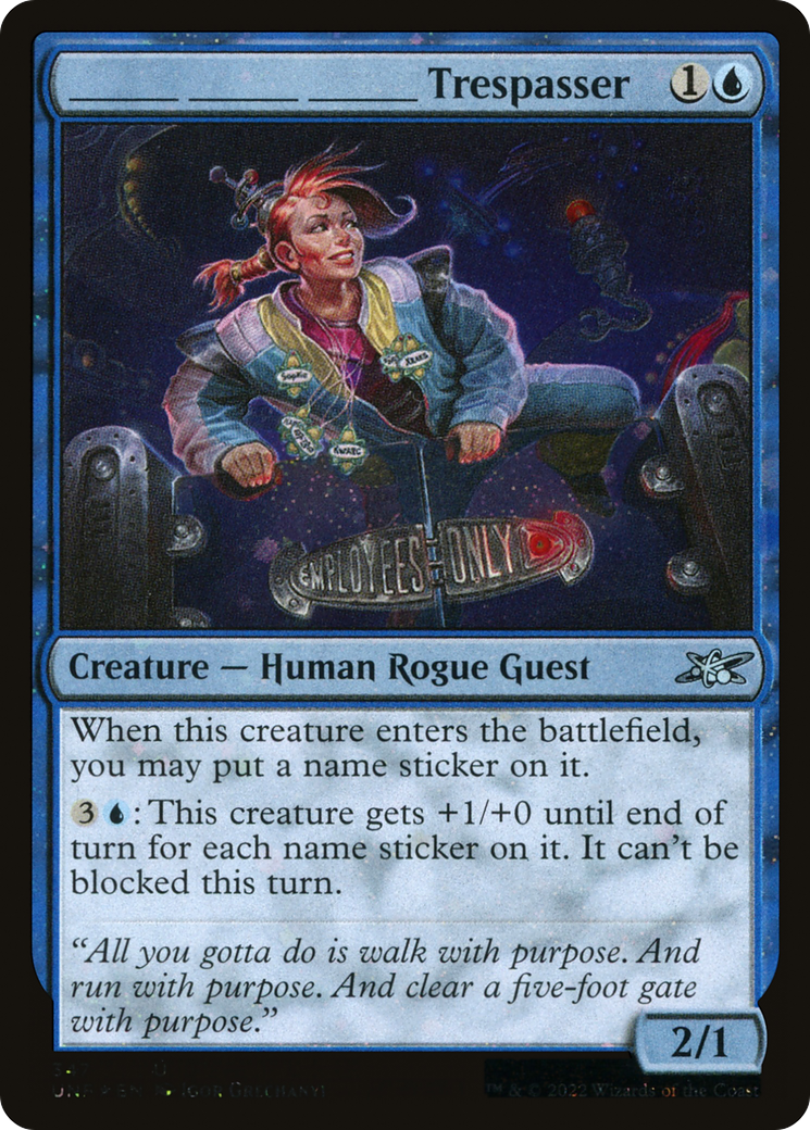 Image of _______ _______ _______ Trespasser (Galaxy Foil) (UNF-347) - Unfinity Foil