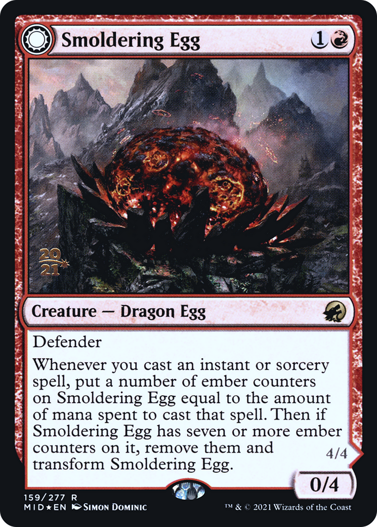 Image of Smoldering Egg (PRE-159) - Innistrad: Midnight Hunt Promos: (Double Faced Transform) Foil