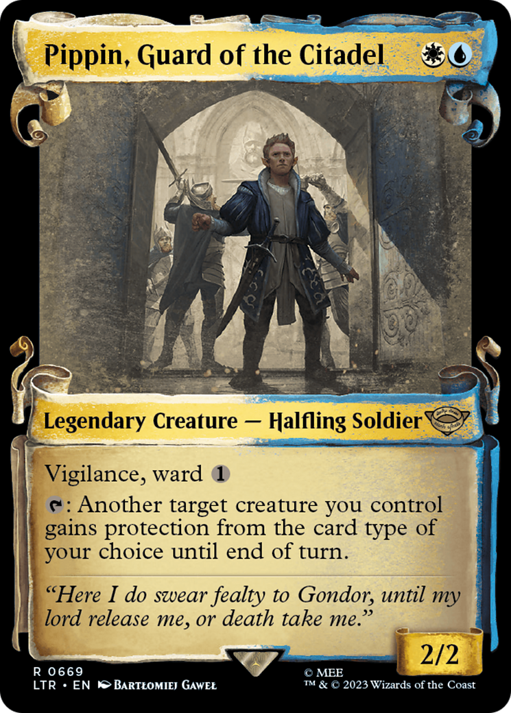 Image of Pippin, Guard of the Citadel (Showcase Scrolls) (LTR-669) - The Lord of the Rings: Tales of Middle-earth: (Showcase) Foil