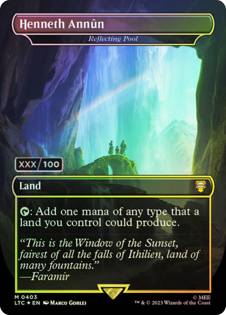 Image of Henneth Annun - Reflecting Pool (Serial Numbered) (LTC-403) - Tales of Middle-earth Commander / Henneth Annûn (Borderless) Foil