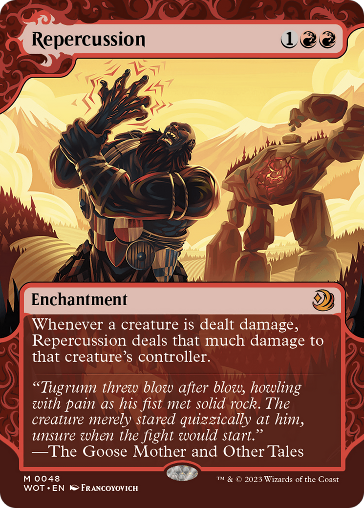 Image of Repercussion (WOT-048) - Wilds of Eldraine: Enchanting Tales: (Showcase) (Borderless) Foil