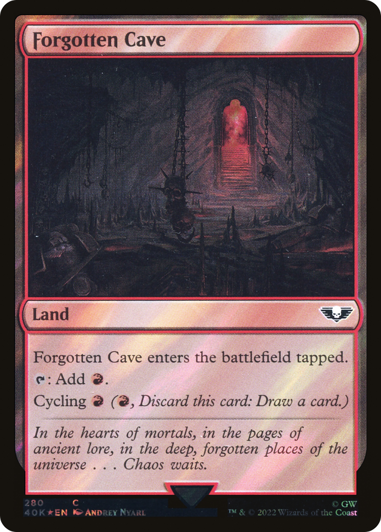Image of Forgotten Cave (Surge Foil) (40K-280) - Warhammer 40,000 Commander Foil
