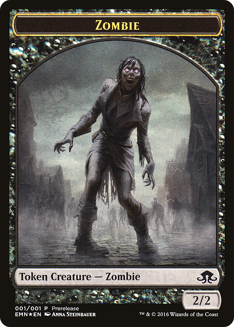 Image of Zombie Token (Double-Sided) (PRE-01Z) - Eldritch Moon Promos Foil