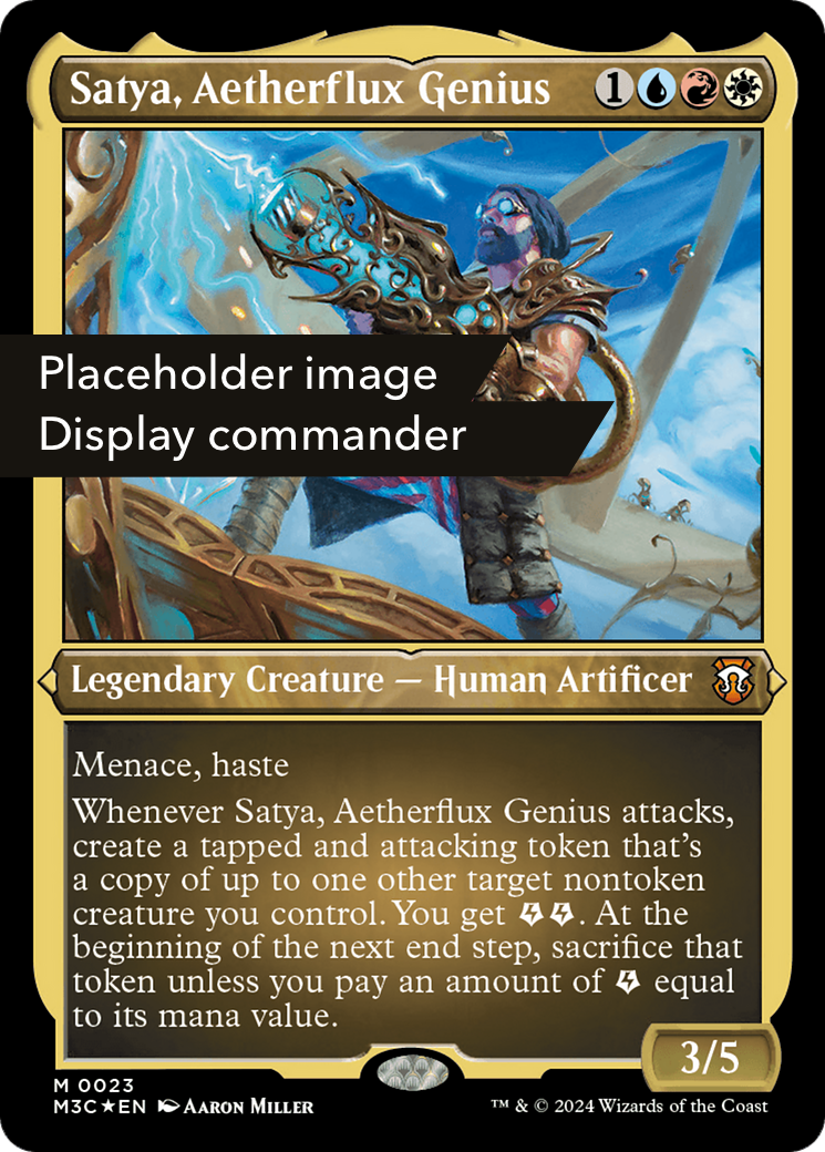 Image of Satya, Aetherflux Genius (Display Commander) (Ripple Foil) - Thick Stock (M3C-150) - Modern Horizons 3 Commander Foil