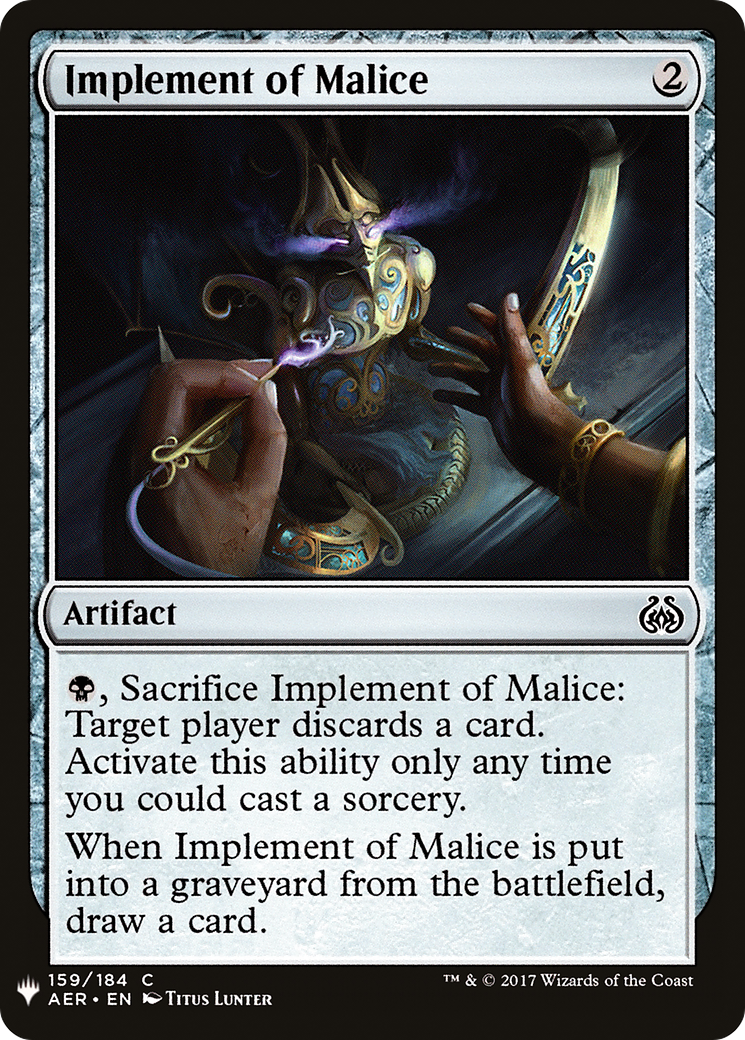 Image of Implement of Malice (LIST-159) - The List