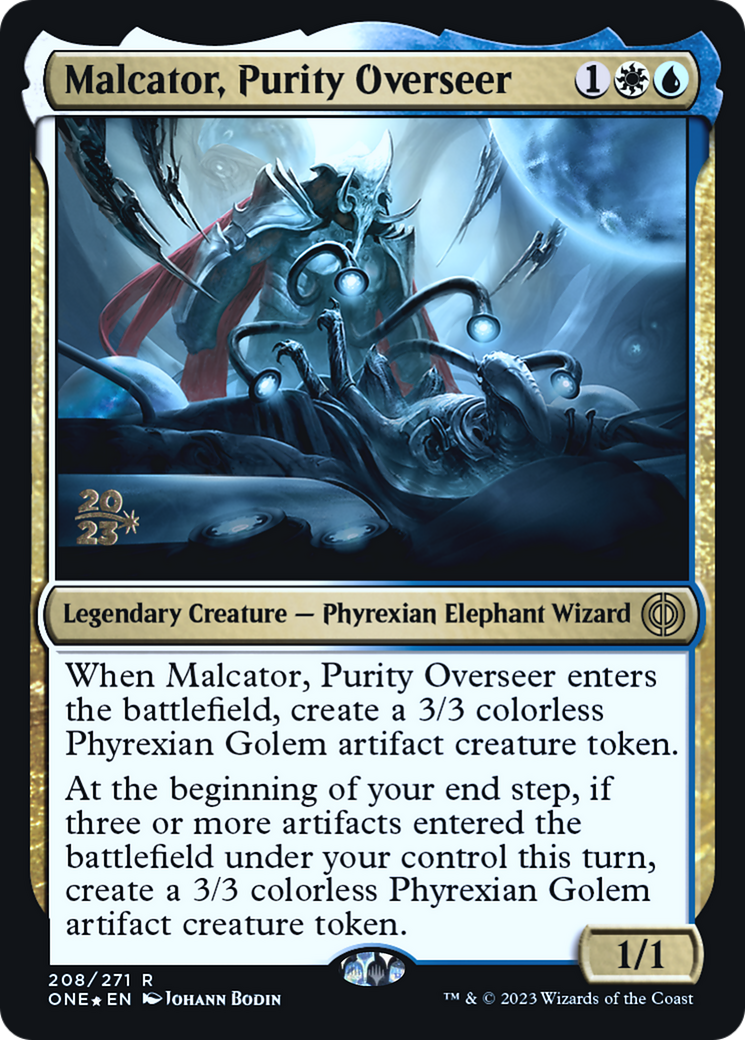 Image of Malcator, Purity Overseer (PRE-208) - Phyrexia: All Will Be One Promos Foil