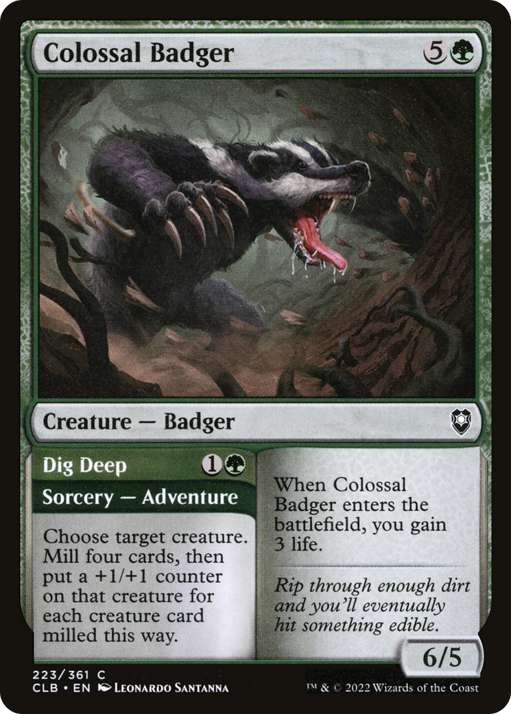 Image of Colossal Badger (CLB-223) - Commander Legends: Battle for Baldur's Gate Foil