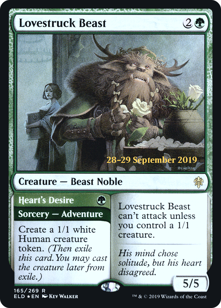 Image of Lovestruck Beast (PRE-165) - Throne of Eldraine Promos Foil