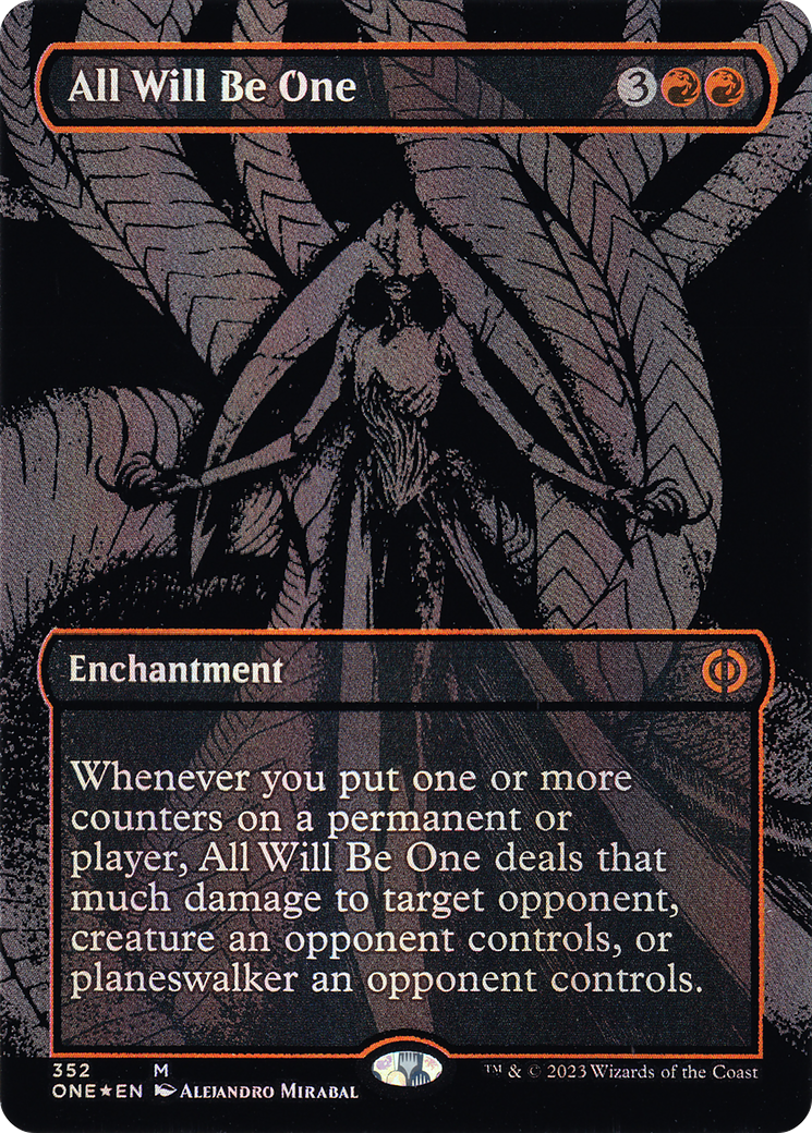 Image of All Will Be One (Oil Slick Raised Foil) (ONE-352) - Phyrexia: All Will Be One (Borderless) Foil