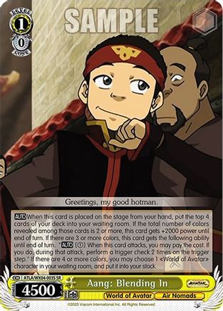 Image of Aang: Blending In (SR) (ATLA/WX04-003S SR) - Avatar: The Last Airbender