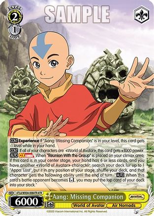 Image of Aang: Missing Companion (ATR) (ATLA/WX04-008ATR ATR) - Avatar: The Last Airbender