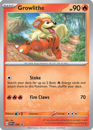 Image of Growlithe 024  - Holofoil SV Scarlet & Violet Promo Cards - Promo
