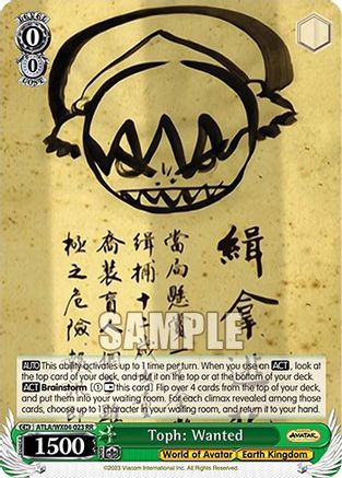 Image of Toph: Wanted (ATLA/WX04-023 RR) - Avatar: The Last Airbender