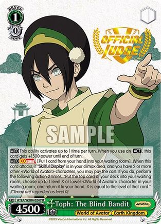 Image of Toph: The Blind Bandit (Judge Promo) (ATLA/WX04-024PR SP) - Avatar: The Last Airbender