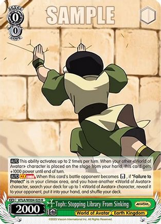 Image of Toph: Stopping Library From Sinking (ATLA/WX04-025 R) - Avatar: The Last Airbender