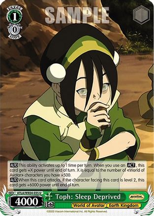 Image of Toph: Sleep Deprived (ATLA/WX04-035 U) - Avatar: The Last Airbender