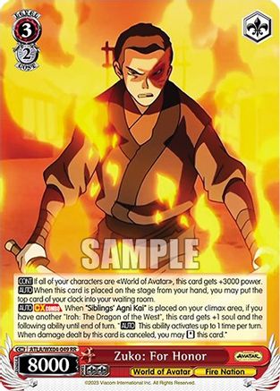 Image of Zuko: For Honor (ATLA/WX04-049 RR) - Avatar: The Last Airbender