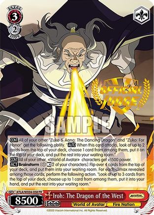 Image of Iroh: The Dragon of the West (Judge Promo) (ATLA/WX04-058PR PR) - Avatar: The Last Airbender