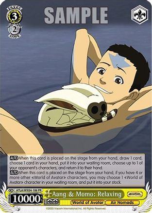 Image of Aang & Momo: Relaxing (ATLA/WX04-106 PR) - Avatar: The Last Airbender