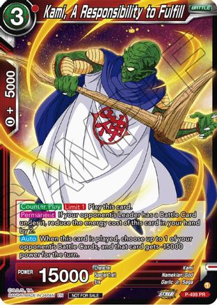Image of Kami, A Responsibility to Fulfill (Zenkai Series Tournament Pack Vol.4) (P-499) - Tournament Promotion Cards