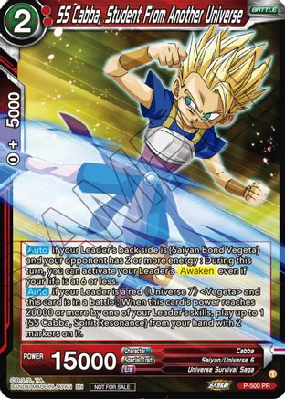 Image of SS Cabba, Student From Another Universe (Zenkai Series Tournament Pack Vol.4) (P-500) - Tournament Promotion Cards