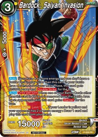 Image of Bardock, Saiyan Invasion (Zenkai Series Tournament Pack Vol.4) (P-509) - Tournament Promotion Cards