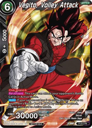 Image of Vegito, Volley Attack (Zenkai Series Tournament Pack Vol.4) (P-512) - Tournament Promotion Cards