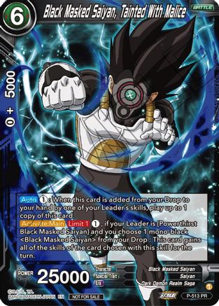 Image of Black Masked Saiyan, Tainted With Malice (Zenkai Series Tournament Pack Vol.4) (P-513) - Tournament Promotion Cards