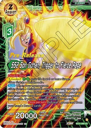 Image of SS2 Son Gohan, Trigger to Fierce Rage (BT21-069) - Wild Resurgence PreRelease Cards