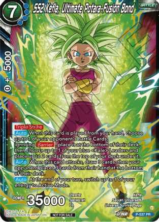Image of SS2 Kefla, Ultimate Potara-Fusion Bond (Championship Selection Pack 2023 Vol.2) (Gold-Stamped Silver Foil) (P-537) - Tournament Promotion Cards Foil
