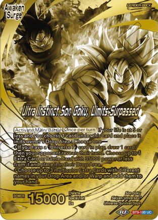 Image of Son Goku // Ultra Instinct Son Goku, Limits Surpassed (Championship 2023 Golden Card Vol.2, Version 2) (BT9-100) - Tournament Promotion Cards Foil