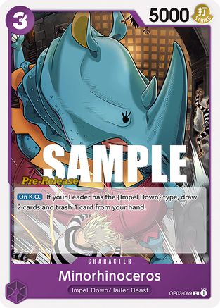 Image of Minorhinoceros (OP03-069) - Pillars of Strength Pre-Release Cards