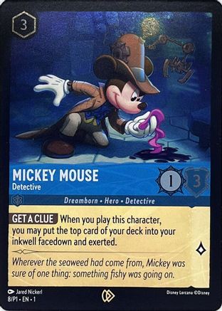 Image of Mickey Mouse - Detective (8) - Disney Lorcana Promo Cards Cold Foil