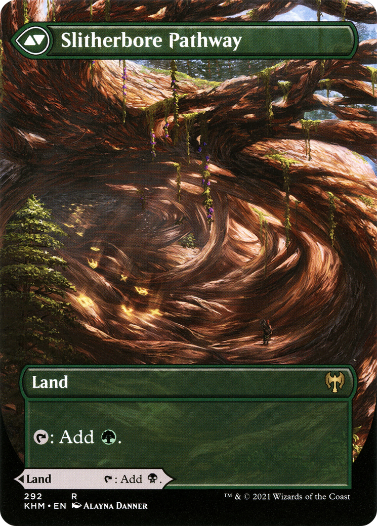 Image of Darkbore Pathway (Borderless) (KHM-292) - Kaldheim: (Showcase) (Borderless)