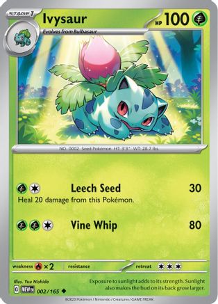 Image of Ivysaur 002/165  - Reverse Holofoil SV Scarlet & Violet 151 - Uncommon