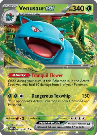 Image of Venusaur ex 003/165  - Holofoil SV Scarlet & Violet 151 - Double Rare