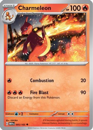 Image of Charmeleon 005/165  SV Scarlet & Violet 151 - Uncommon