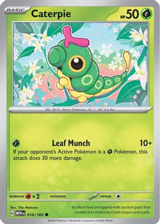 Image of Caterpie 010/165  - Reverse Holofoil SV Scarlet & Violet 151 - Common
