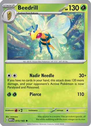 Image of Beedrill 015/165  - Holofoil SV Scarlet & Violet 151 - Rare