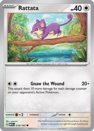 Image of Rattata 019/165  - Reverse Holofoil SV Scarlet & Violet 151 - Common