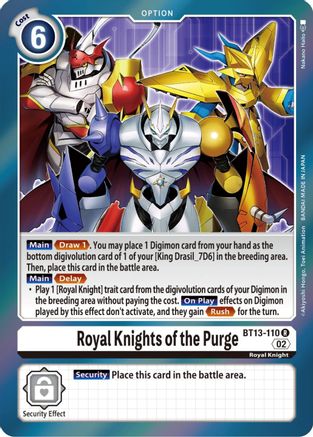 Image of Royal Knights of the Purge (BT13-110) - Versus Royal Knights Foil