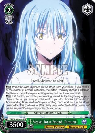 Image of Vessel for a Friend, Rimuru (SR) (TSK/S101-E033S SR) - That Time I Got Reincarnated as a Slime Vol.3