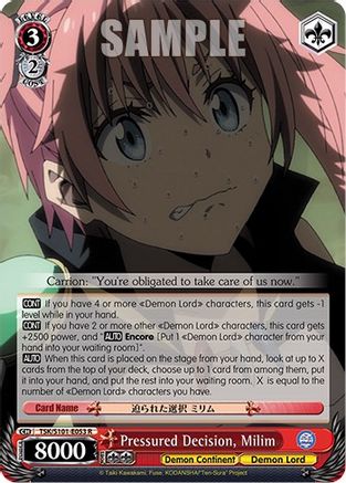 Image of Pressured Decision, Milim (TSK/S101-E053 R) - That Time I Got Reincarnated as a Slime Vol.3