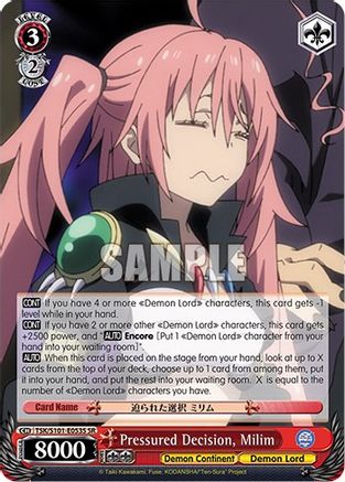 Image of Pressured Decision, Milim (SR) (TSK/S101-E053S SR) - That Time I Got Reincarnated as a Slime Vol.3