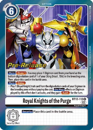 Image of Royal Knights of the Purge (BT13-110) - Versus Royal Knights Pre-Release Cards Foil