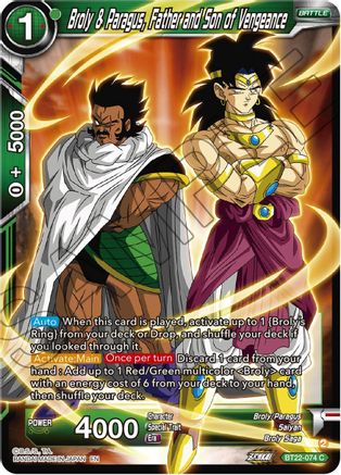 Image of Broly & Paragus, Father and Son of Vengeance (BT22-074) - Critical Blow