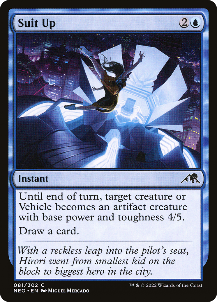 Image of Suit Up (NEO-081) - Kamigawa: Neon Dynasty Foil
