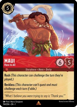 Image of Maui - Hero to All (114/204) - The First Chapter Cold Foil